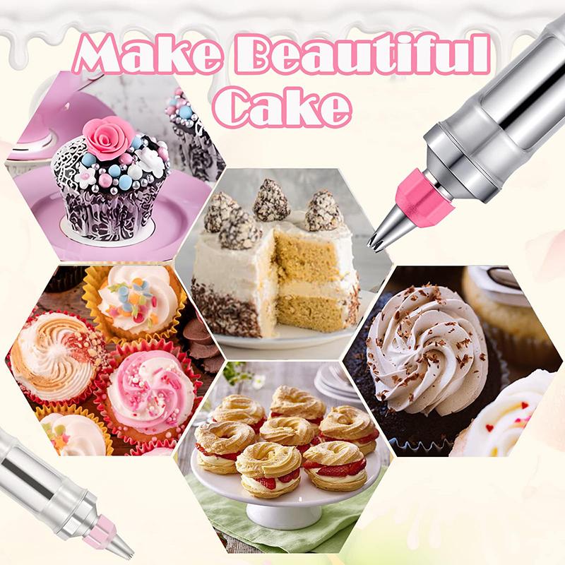 Dessert Decorating Syringe Set,Eusable Frosting Piping Gun, Cupcake Decorating Tools For Cakes, Cookies, Bread, And Desserts