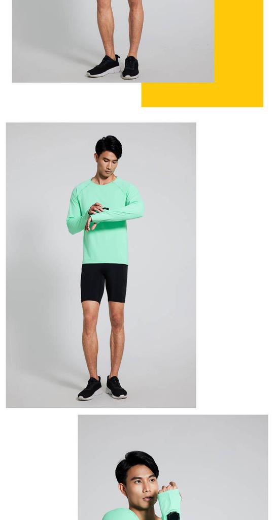 Men's Quick-Dry Long Sleeve Sports Top - Moisture-Wicking, Breathable, Warm, High Elasticity