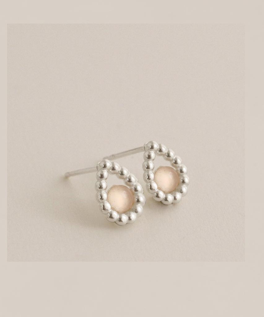 47Bag 925 Silver Natural Gemstone Teardrop Earrings Rosee