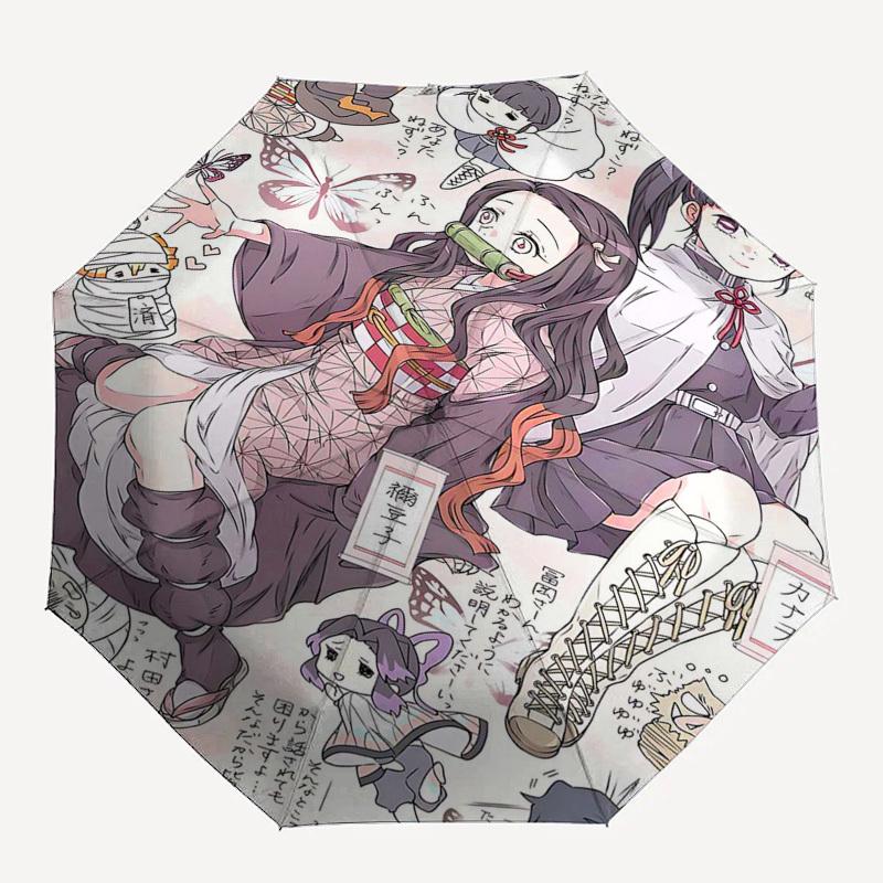 1pc Kaguya-sama: Love Is War Inspired Automatic Opening Folding Umbrella with Bamboo Stick Handle - Perfect for Fans, Travelers, and Daily Use.U040