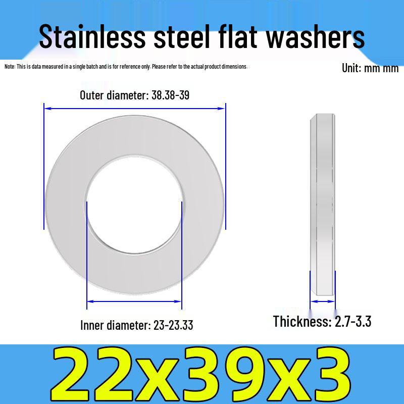 Jinguying Stainless Steel Flat Washer 201/304/316 Standard Size, No Burrs (GB97/DIN125)