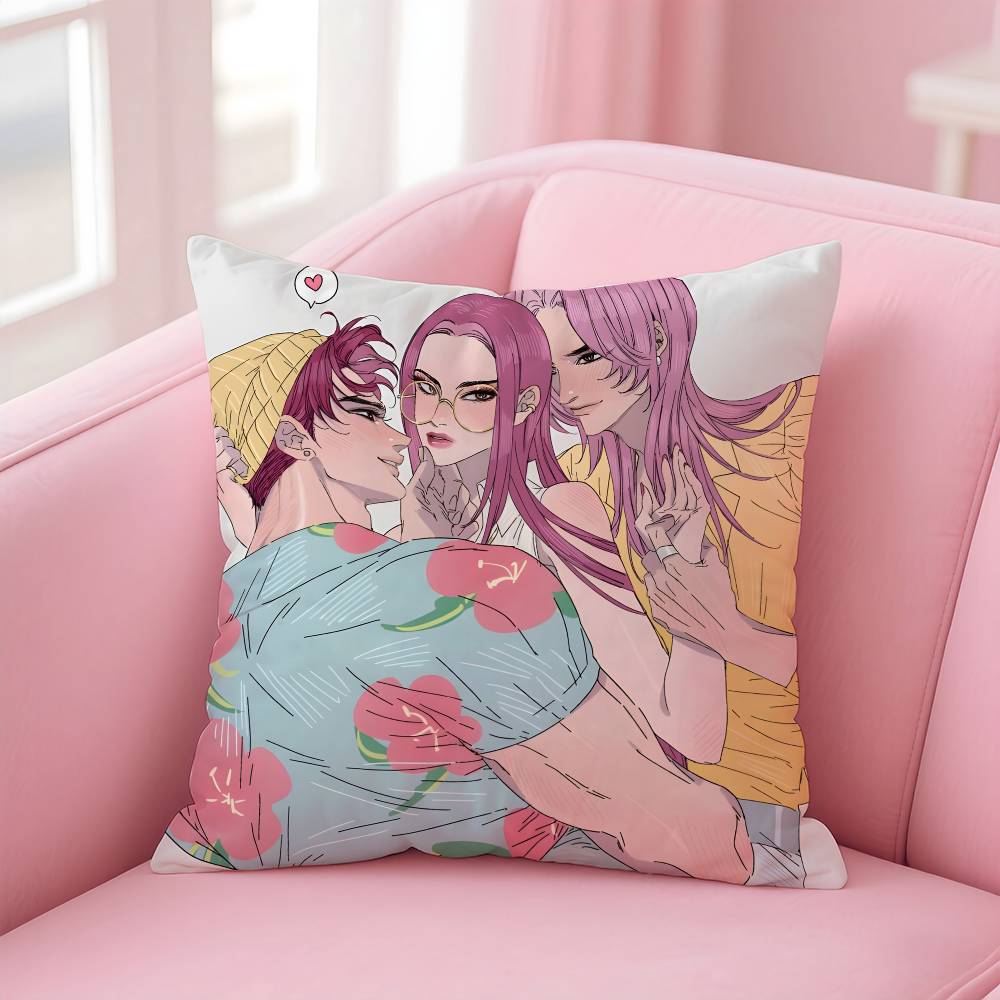 KPop S-Saja B-Boys Pillow Case Pattern Printing Pillowcase Living Room Sofa Cushion Cover Bedroom Room Decor