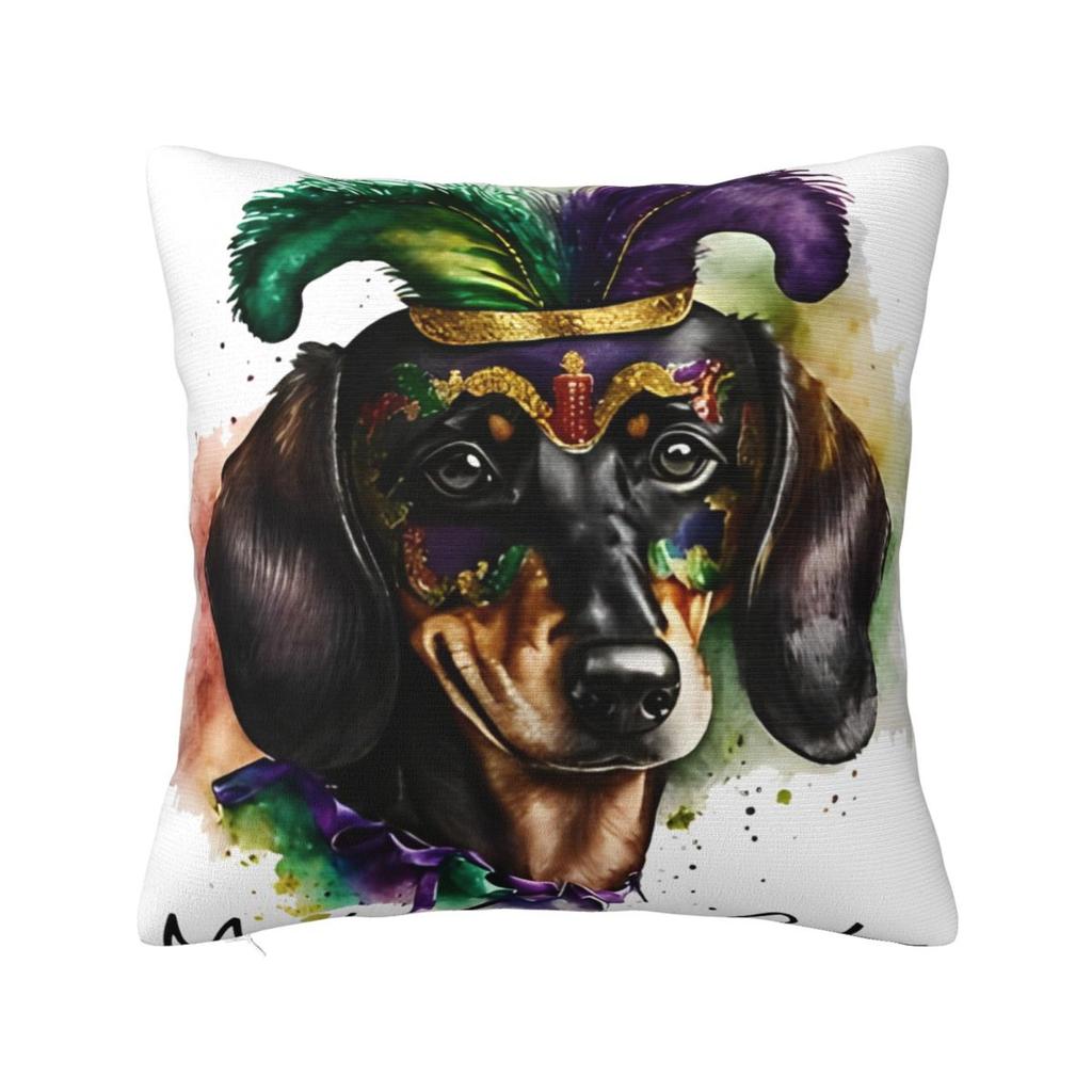 Dachshund Valentines Day Pillow Covers Polyester Home Dogs Animal Cushion Cover Cool Decorative Pillow Cover 4545