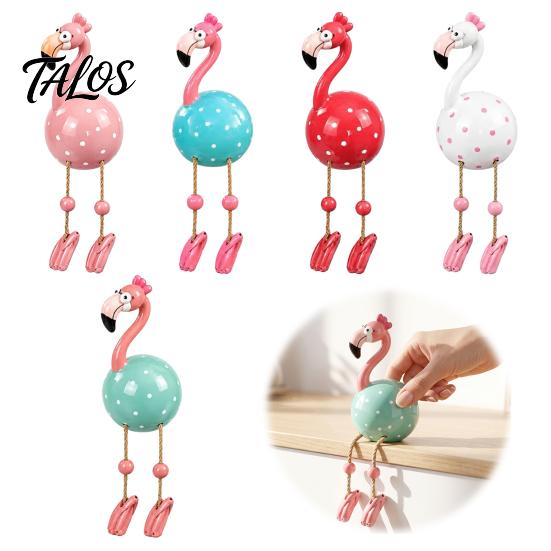 Flamingo Figurine Cute Dangle Leg Figurine, Tropical Polka Dot Statue, Whimsical Outdoor Statue Resin Home Decor Ornament for Indoor Patio Yard Shelf