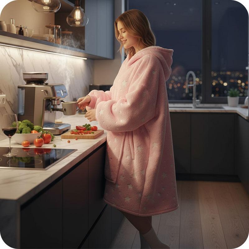 Shiny Blanket Sweatshirt - Stars (pink)