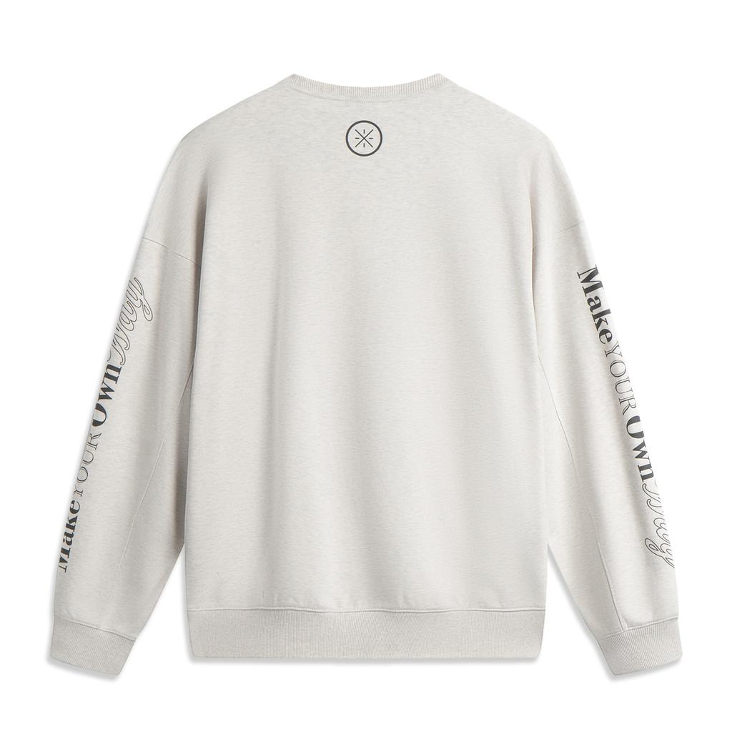 Li Ning Wade Series Jednoduchá Všestranná Písmenková Kulatý Výstřih Spuštěná Ramena Volná Mikina Pánská mikina AWDV257-5