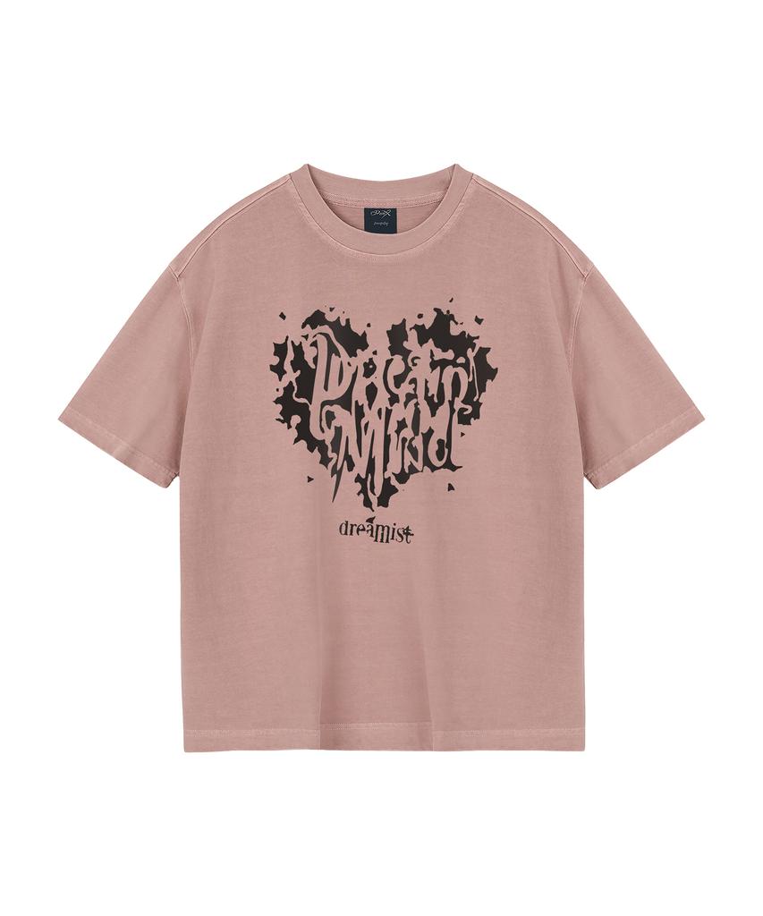 WILDROCK Hollysheesh Dreamist Heart Pigment Oversized Short Sleeve T-Shirt_6 Colors (Crop Included) (Type B)