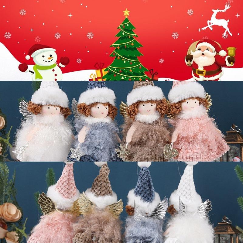 Christmas Angel Snowman Doll Hanging Pendant Cute Christmas Tree Decoration Accessorie Navidad  Party Gift Pendant Car Decor