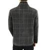 Herrenjacke Revers Langarm Plaid Print Mantel mit Taschen Einreihiger Verschluss Verdickte Oberbekleidung