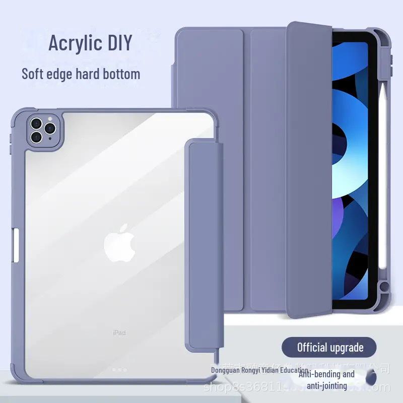 2022 iPad Protective Case for Apple Air 4/5 with Pen Slot, Hard Bottom Design, Anti-Bending, Suitable for iPad 9 and Pro 11.