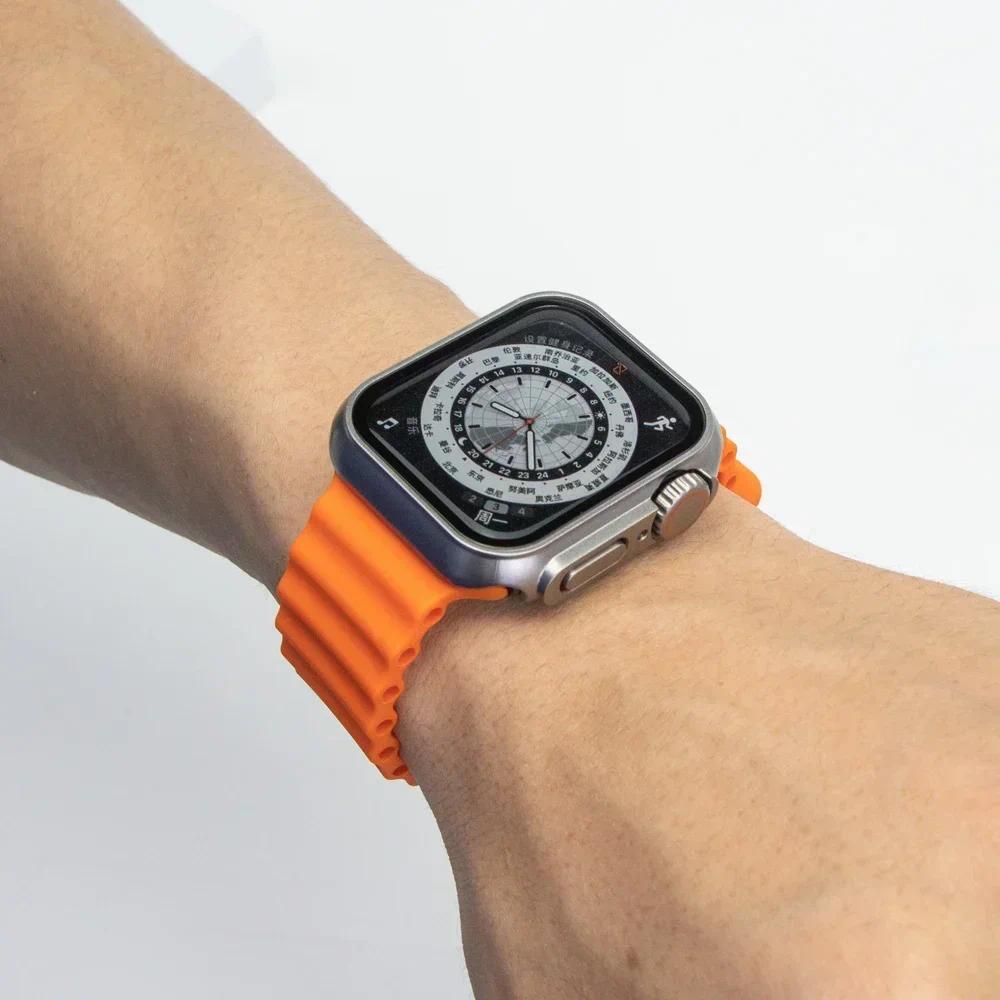 Glass+Case for Apple Watch 44mm 45mm 41mm 40mm 42mm 38mm Screen Protector Cover Change Ultra Bumper iWatch Series 9 8 7 SE 6 5