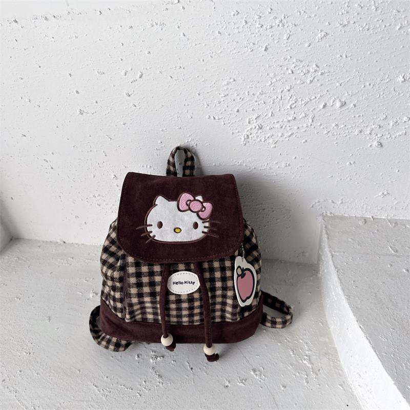 Hello Kitty Kids Backpack For Girls With Embroidered Geometry And Padded Straps