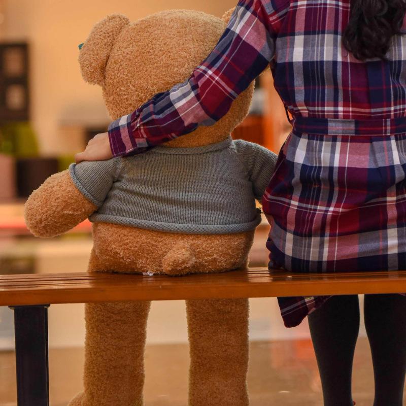 Cute Hug Bear Teddy Bear Doll Doll Sleeping with Clothes Bear Rag Doll Plush Toy Gift