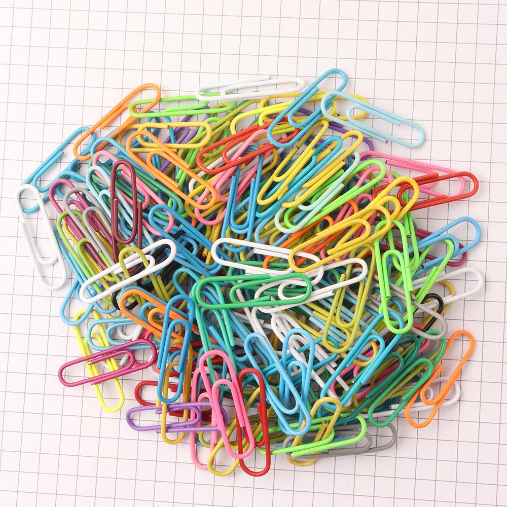 

500pcs 28mm Colorful Paper Clips- Assorted Colors (Pink, Blue, Green, Yellow, White or so) -Durable Iron Office&School Supplies