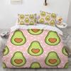 Cute Avocado Bedding Set For Girls Boys Kids Cartoon Sports Avocado Comforter Cover Set Kawaiiative Duvet Cover 2Pcs Bedclothes