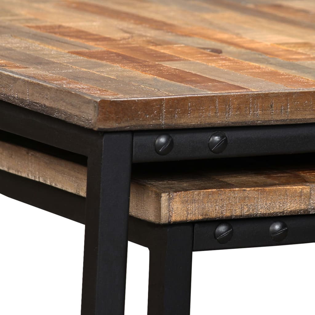 Coffee Table Set 2 Piece Solid Recycled Teak