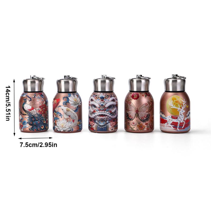 300Ml Portable Pocket Cup Insulated Cup Outdoor With Lifting Ring Double-Layer Vacuum Handy Cup Stainless Steel Insulated Cups