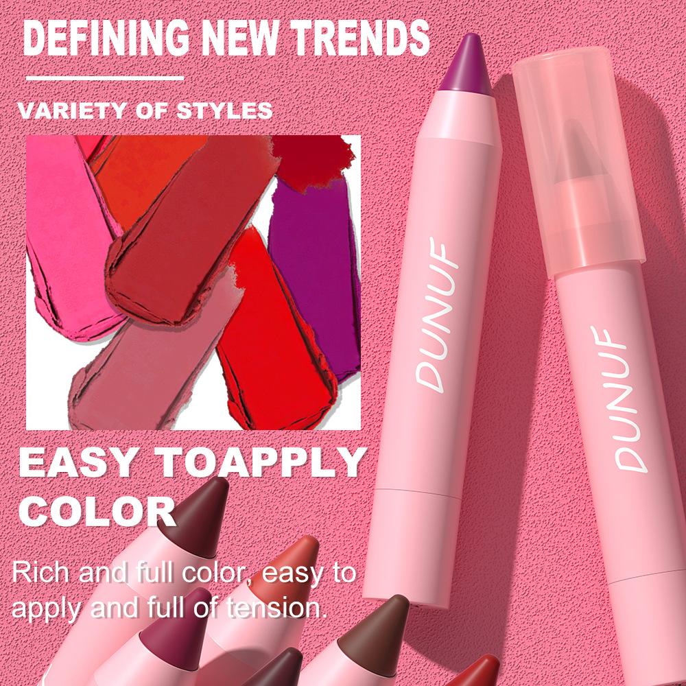 Ruj Creion Impermeabil Sexy Roșu Nud Violet Nuanță Mat Ruj Creion de buze de durată Pen Machiaj de lungă durată Cosmetic