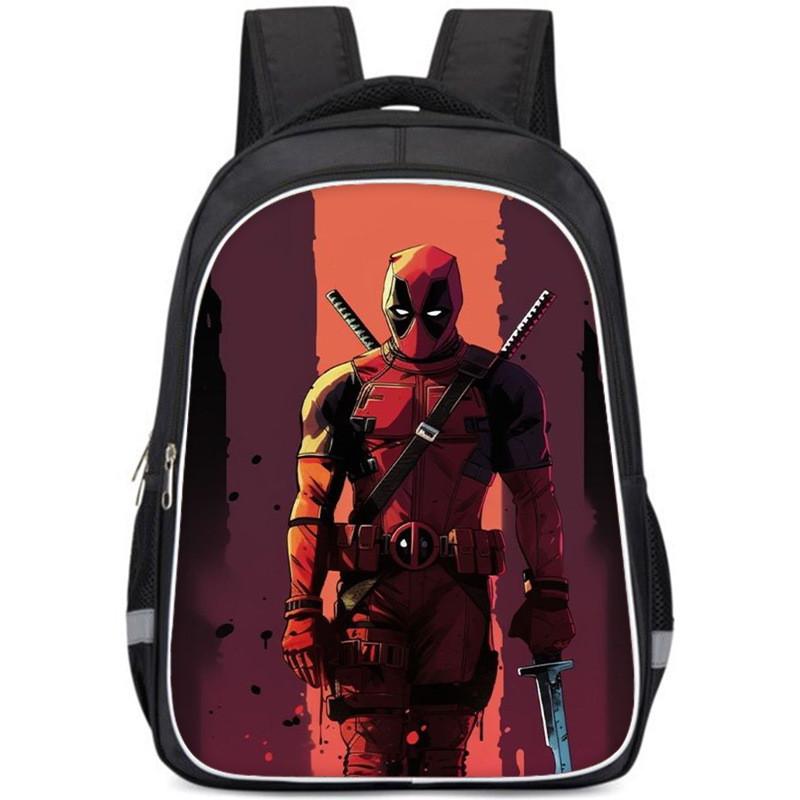 Spacious Deadpool Oxford Cloth Backpack For Kids School Lightweight And Durable