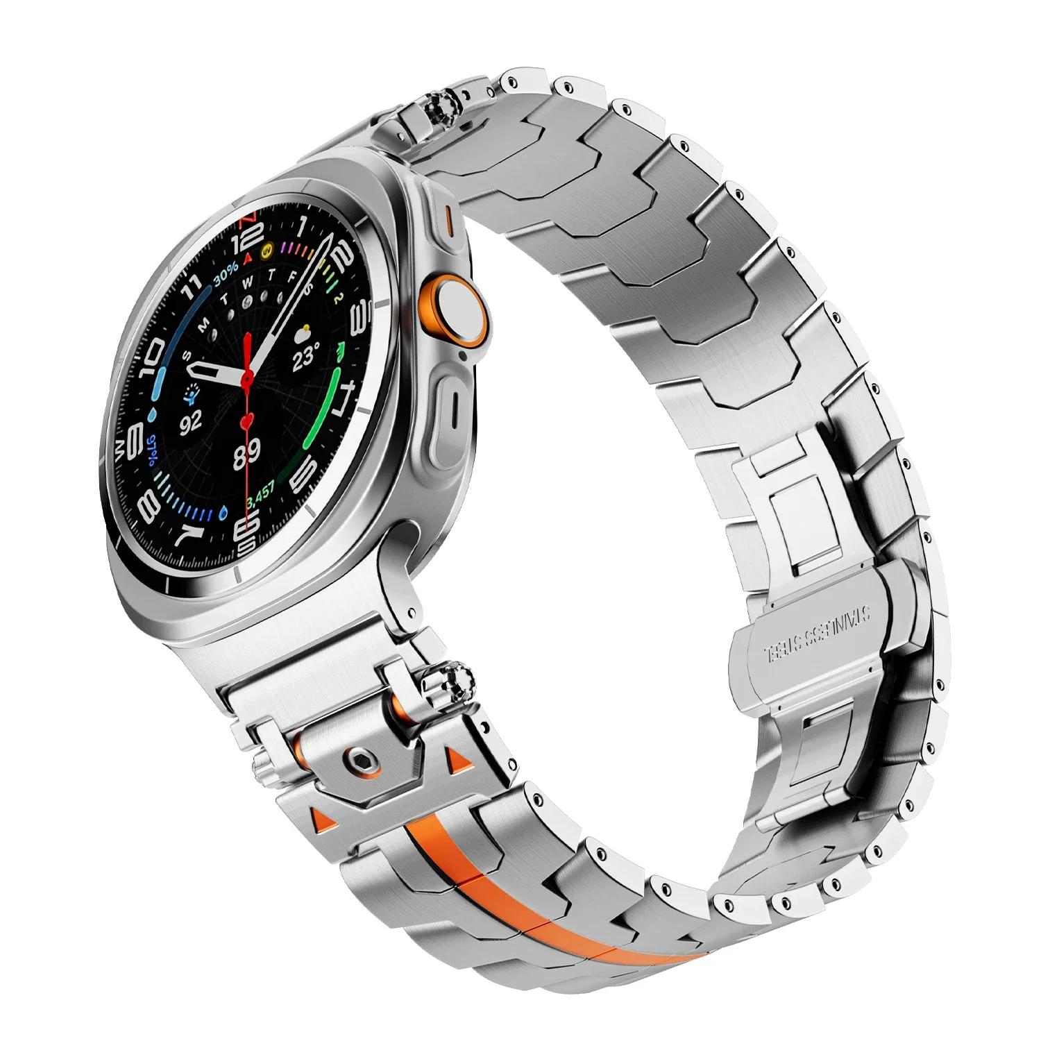 

Ремінець з нержавіючої сталі для Samsung Galaxy Watch 7 Ultra 47 мм Розкішний металевий браслет для Galaxy Watch Ultra 2025 Змінний ремінець Galaxy 7 Ultra 47mm