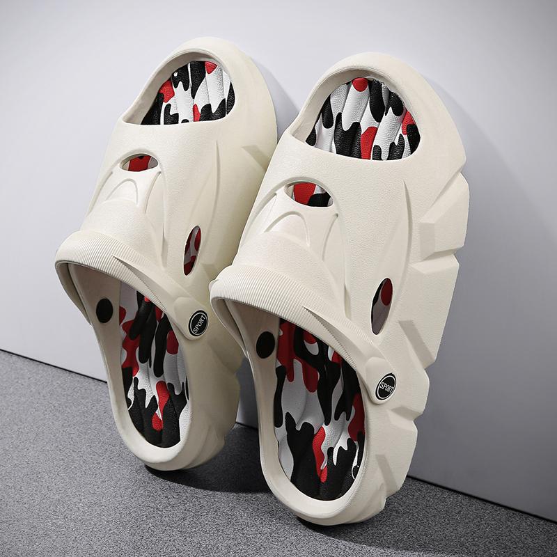 

Летние мужские сандалии с мягкой подошвой, качественные быстросохнущие мужские туфли, модная дышащая мужская пляжная обувь, уличные тапочки из ЭВА 39 белый