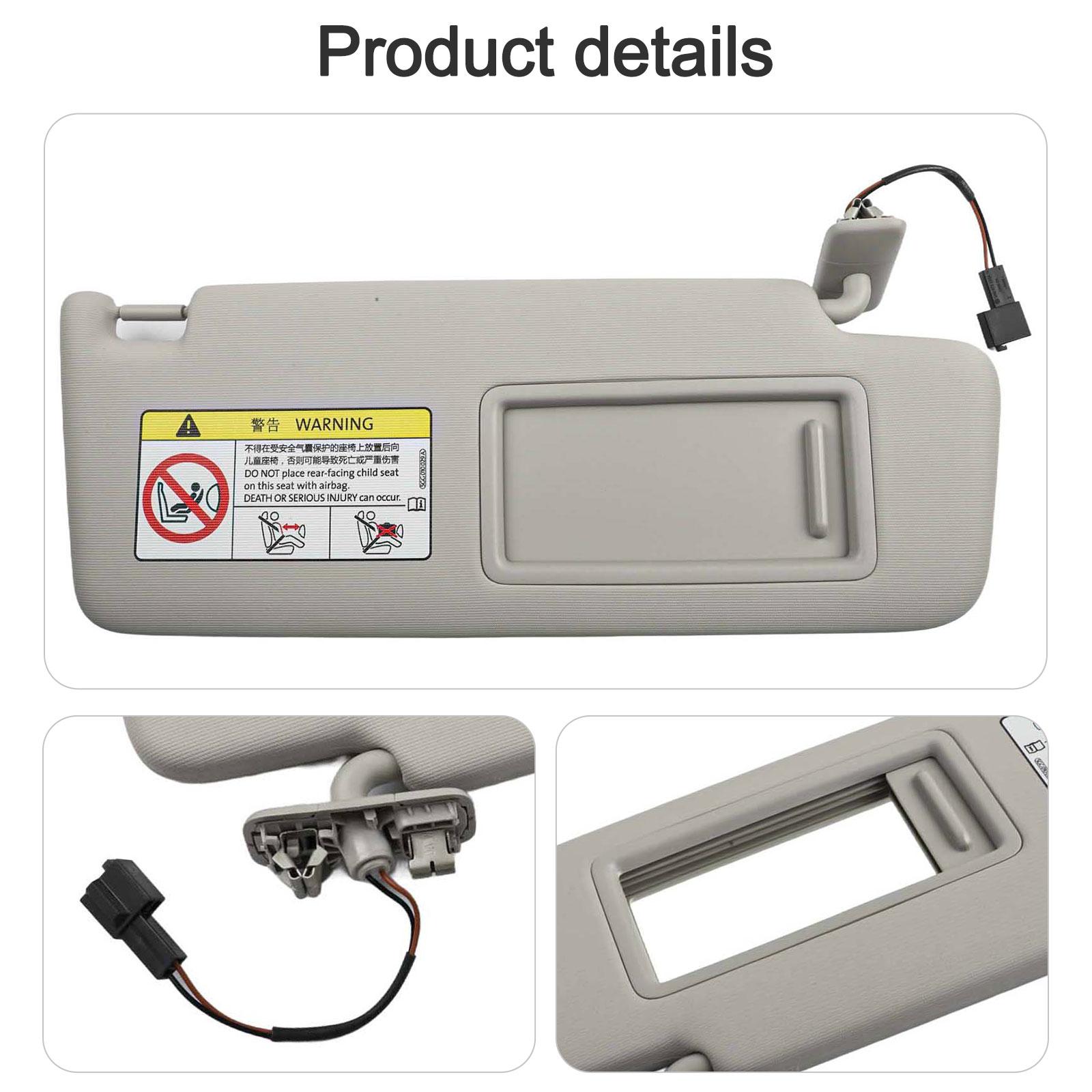 

Windscreen Accessory Gray Plastic Front Right Sunvisor with Mirror Compatible with Multiple Models from 2013 to 2025 China Mainland