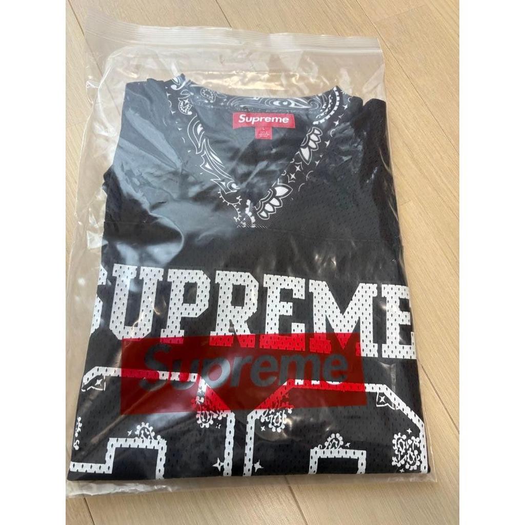 Used Supreme Bandana Football Jersey, Size L, Black, Brand New Unused