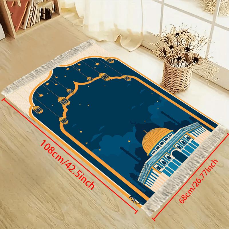 VIKAMA Muslim Prayer Mat, Foldable Travel Meditation Mat, Unisex Home Tassel Kneeling Mat, Indoor and Outdoor Prayer Mat