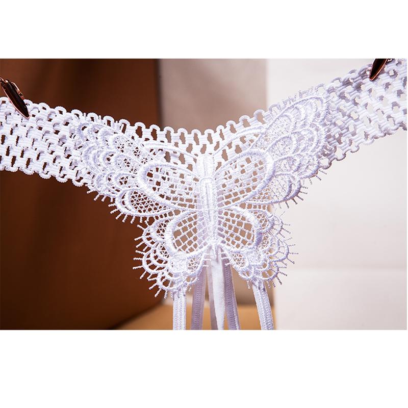 Women's Sexy Crotchless Thongs Lace Hollow Out Underwear For Women Erotic T-back Hot Transparent Panties Female Bow G-string New