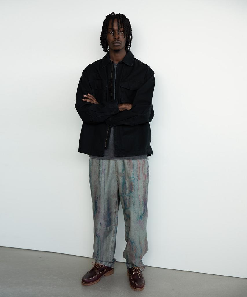 THISISNEVERTHAT Washed Zip Shirt Black