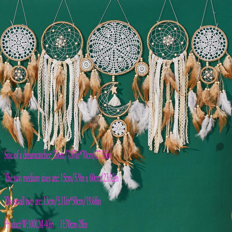 Indian Dream Catcher Feather Pendant Wind Chime - Indoor Tassel Wall Hanging Decor