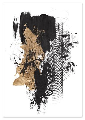 Poster Abstraktion Gold Schwarz