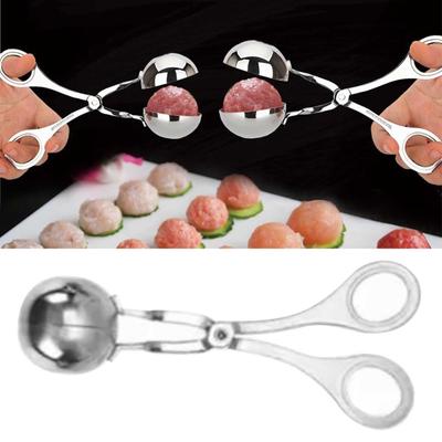 יצרן קציצות מפלדת אל-חלד 304 חוזק גבוה בטוח קל לניקוי רב-תכליתי כף לקציצות למטבח מלקחיים ליצירת קציצות