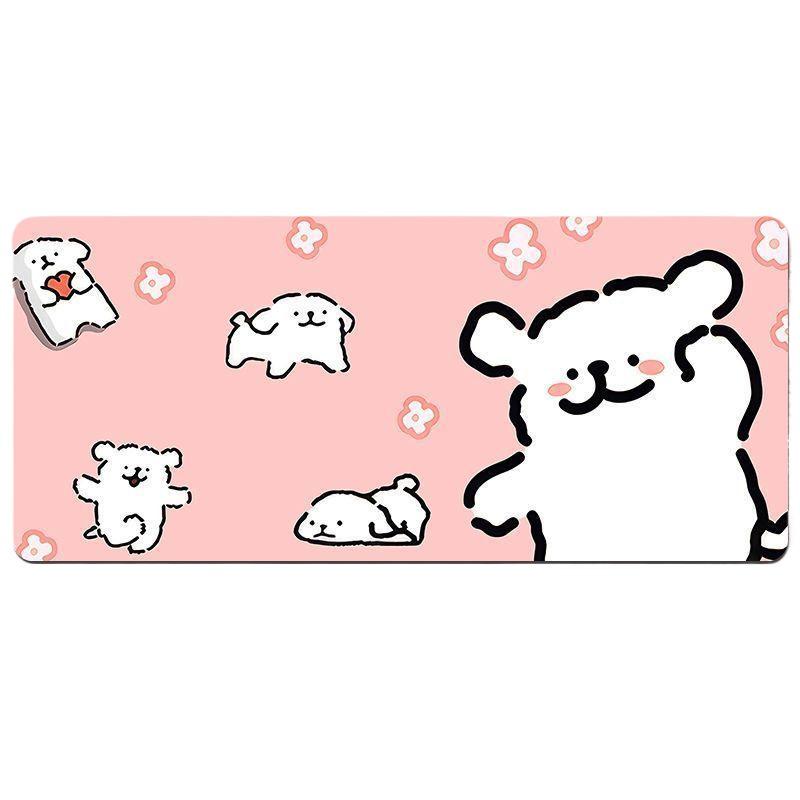 Extra-Large Heated Anti-Slip Cartoon Mouse and Keyboard Pad - Comfortable Desk Pad for Office & Gaming