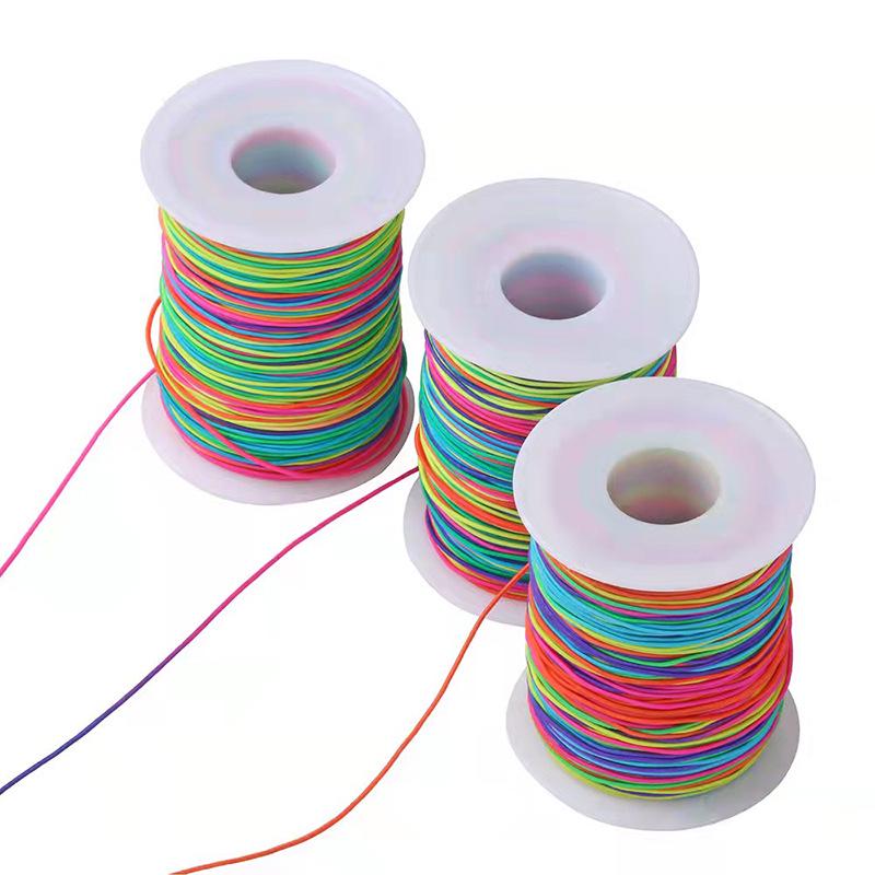 Seven-Color Core-Spun Elastic Cord for DIY Colorful Buddhist Bead Bracelets