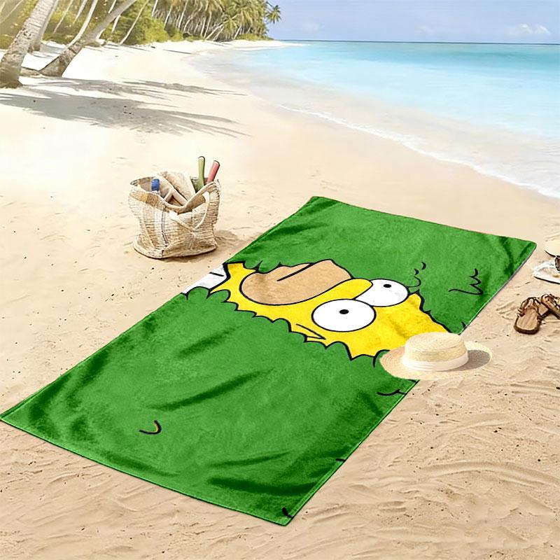 Homer Simpson Print Beach Towel, Large Soft Quick Dry Towel for Beach Camping Swimming
