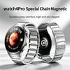 Cinturino in acciaio inossidabile senza giunture per Huawei Watch 4 Pro cinturino di lusso business interfaccia a sgancio rapido cinturino magnetico adesivo tipo catena