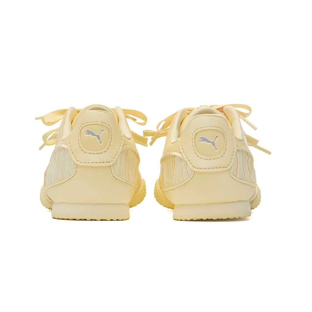 Puma Bella V2 Glam Spring Summer Cool Thin Sole Training Wrinkled Silk Satin Casual Low Top Shoes Unisex Sneakers Spring-Yellow 406796-02