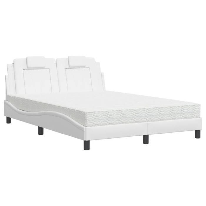 VidaXL Lit avec Matelas, Lit Rembourré avec Coussin de Tête de Lit, Lit Double, Lit Adulte, Meuble de Chambre à Coucher 3208783