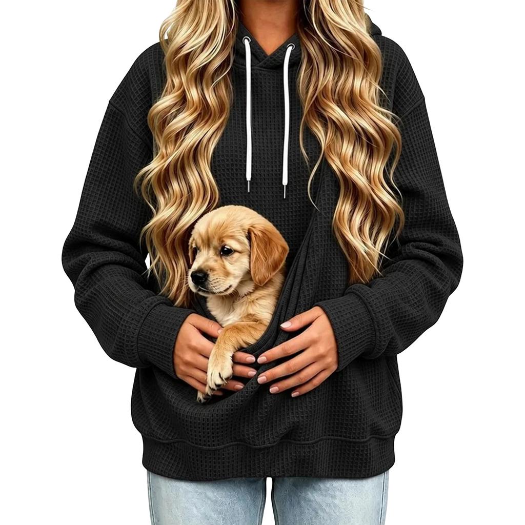 Women's Hoodie, Loose Fit Long Sleeve Color Hooded Sweatshirt