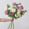 4Pcs/lot Faux 3heads Moisturizing Peony Real Touch Artificial Flowers Wedding Bouquet Party Home Decoration Fake Peonies Flowers