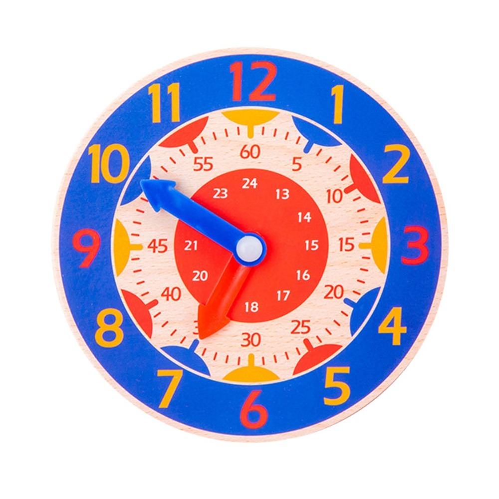 Wooden Material Wooden Teaching Clock Improve Observation Learning Clock Toy Preschool Education