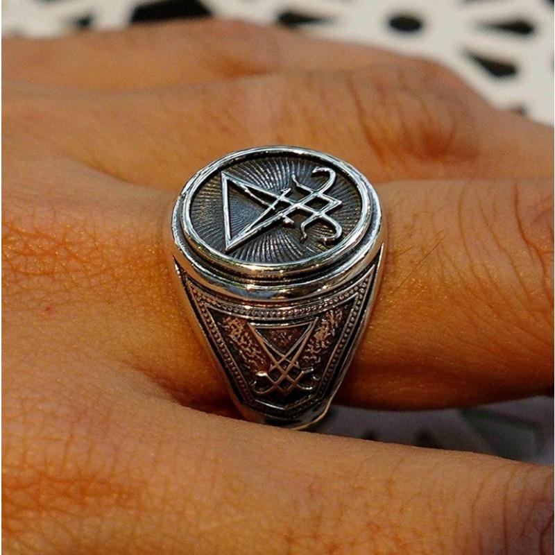 Nieuwe Punk Stijl Lucifer Totem Ring Heren Retro