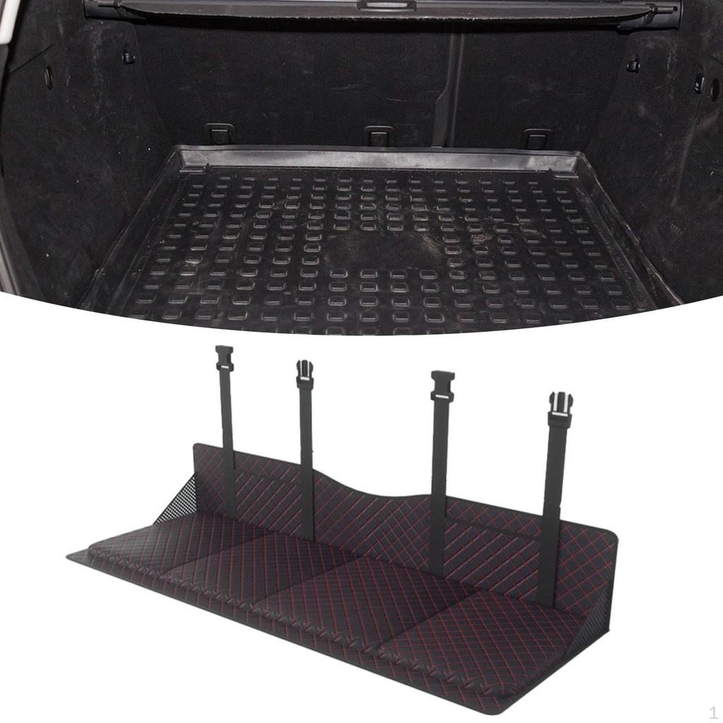 Car Back Seat Extender Plate Foldable Adjustable for Increase Bed Camping Space PU Leather