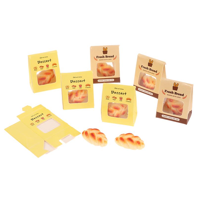 5Set 1:12 Dollhouse Simulation Dessert Bread With Package Box Doll Kitchen Food Decor Toy Dolls House Scene Decor Accessories