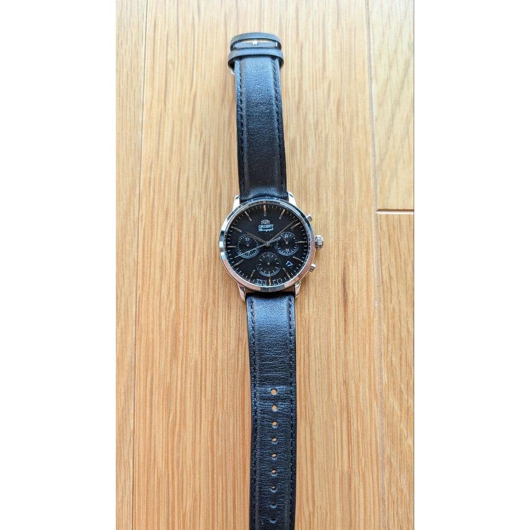 Used ORIENT watch black leather