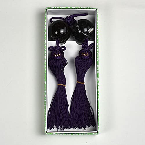 Wind chime, marble sphere, hanging scroll decoration, natural stone (tassel: purple), choice of tassel color.