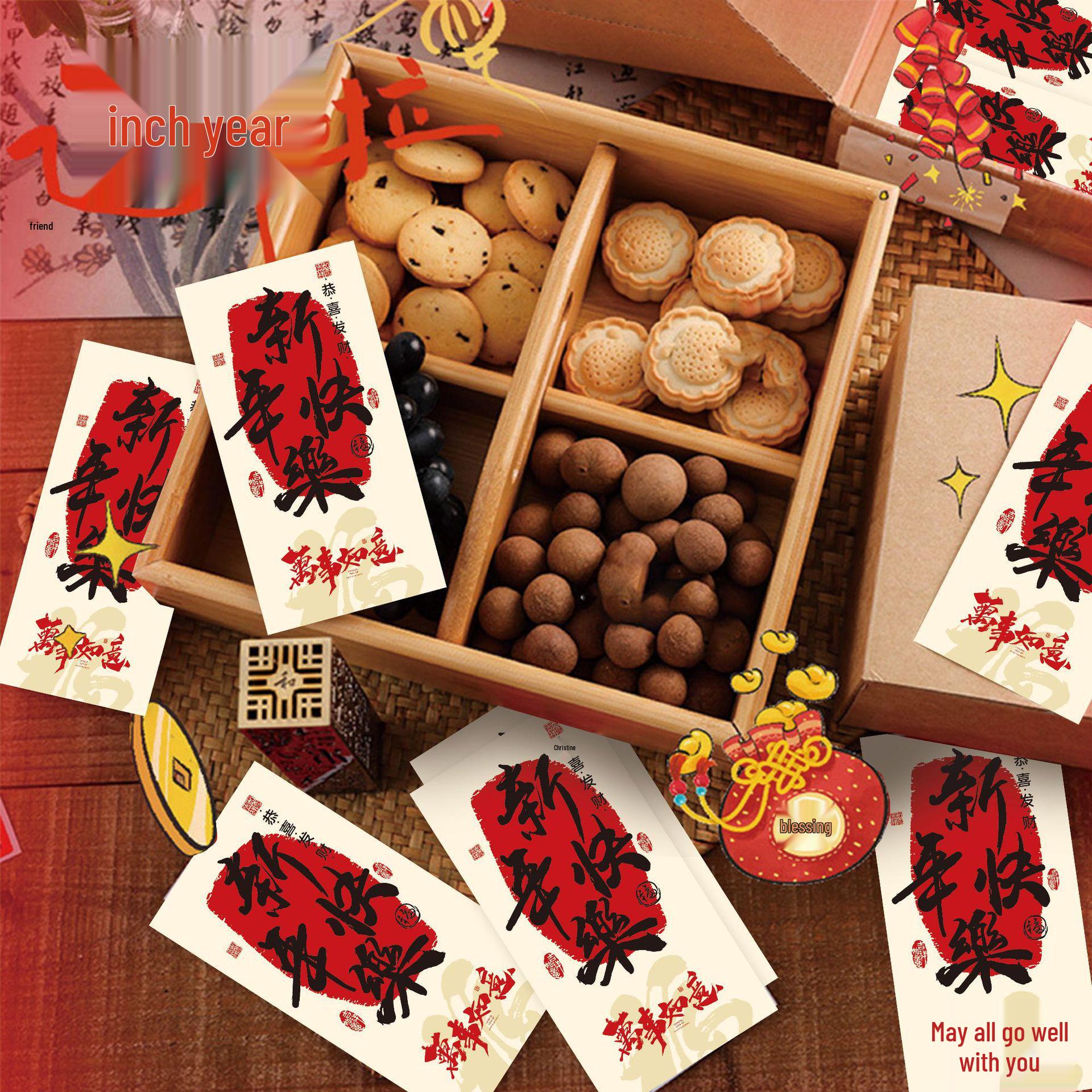 Happy New Year Year of the Horse Blessing Stickers - 100 Pack Festive Holiday Souvenir 5x10 CM