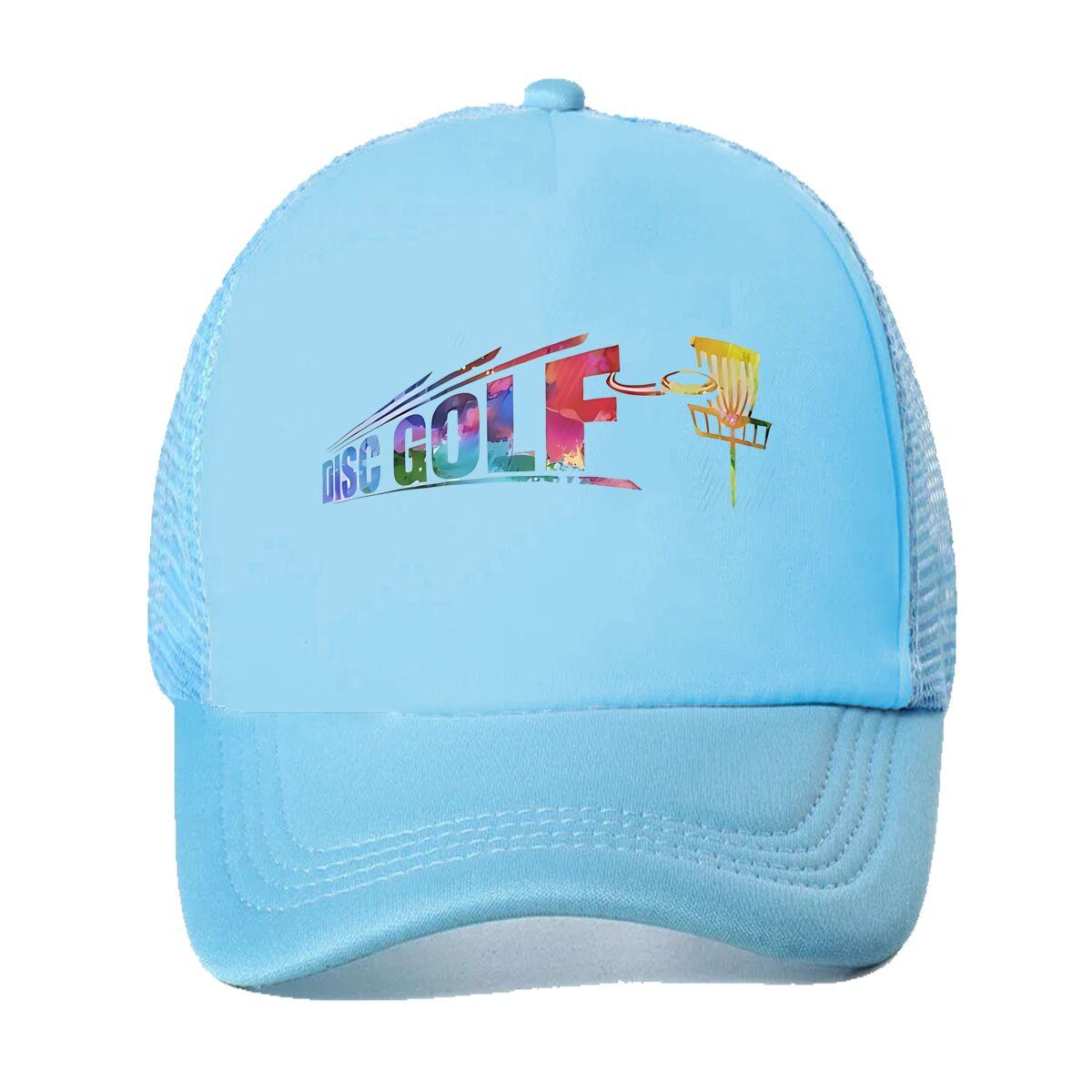 “Disc Golf Sports, Fun Design” Mesh Baseball Cap One Size