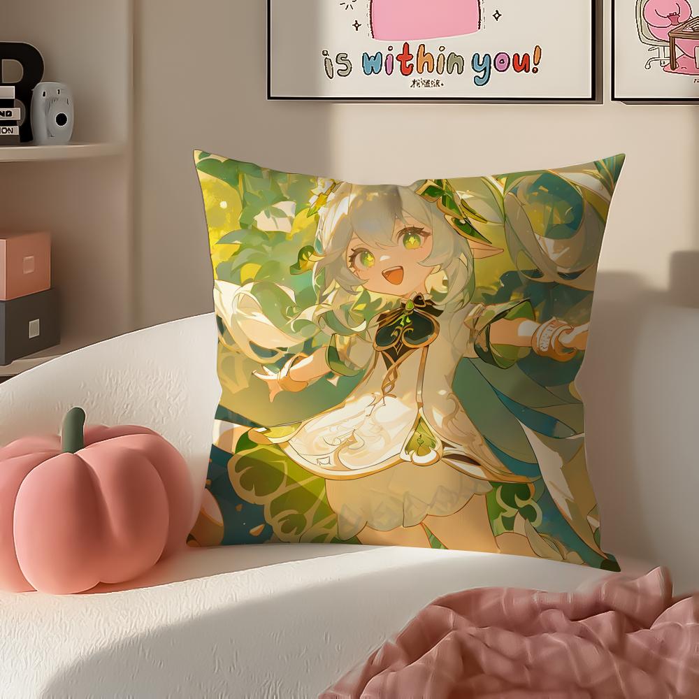 

Genshin Nahida Cushion Cover Pillowcase Short Plush Invisible zipper Room Sofa Cushion Cover 30X30cm